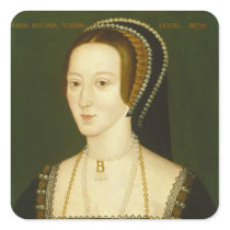 Anne Boleyn Second Wife of Henry VIII Portrait Square Stickers
