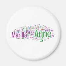 Anne of Green Gables Word Cloud Refrigerator Magnet