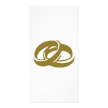 Anneaux de mariage d'or cartes de vœux avec photo