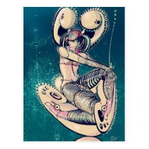 Année du lapin de équilibrage carte postale
