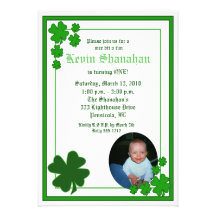 Anniversaire 5x7 de *PHOTO* de shamrock du jour de Invitations Personnalisables
