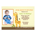 Anniversaire adorable 5x7 de *PHOTO* de girafe Faire-parts