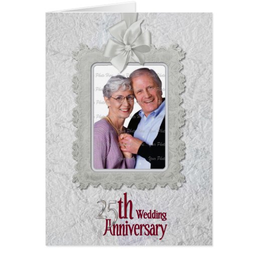 Anniversaire argenté carte de vœux