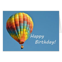 Anniversaire chaud coloré de ballon à air joyeux cartes de vœux
