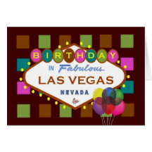 ANNIVERSAIRE dans la carte de Las Vegas, ballons !