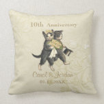 Anniversaire de chats de mariage 10ème sur la pers oreillers