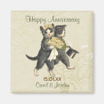 Anniversaire de chats de mariage - personnaliser aimant pour réfrigérateur