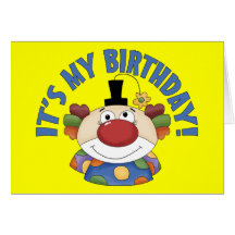 Anniversaire de clown carte de vœux