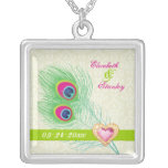 Anniversaire de mariage de coeur de bijou de plume bijouterie personnalisée