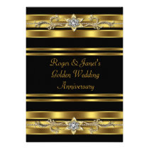 Anniversaire de mariage élégant de diamants d'or c invitations