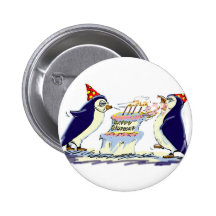 Anniversaire de pingouin badge