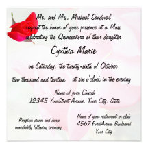 Anniversaire de Quinceanera de rose assez rouge Invitations