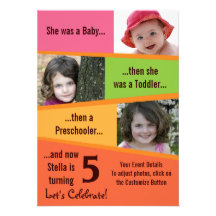 Anniversaire d'étape importante - filles carton d'invitation