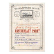 Anniversaire d'invitation de billet de croisière d