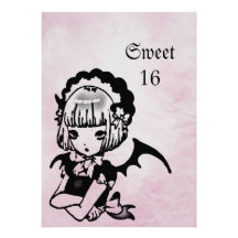 Anniversaire du bonbon 16 à imaginaire de Goth de  Invitations