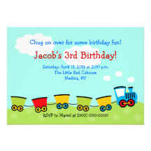 Anniversaire du train 5x7 de Chugga Choo Choo Bristol Personnalisé