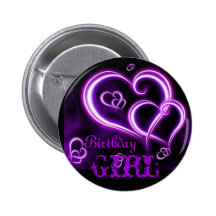 Anniversaire, fille badges avec agrafe