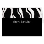 Anniversaire noir et blanc de rayure de zèbre carte de vœux