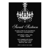 Anniversaire noir et blanc de sweet sixteen de lus invitations