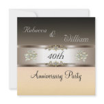 Anniversary 40th Elegant Cream Biege Invite