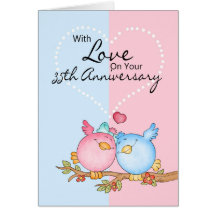 anniversary card - 35th anniversary love birds