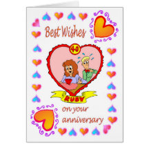 Anniversary card 40 ruby