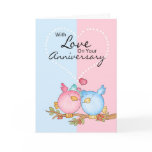 Anniversary Card With Two Loving Birds - Anniversa