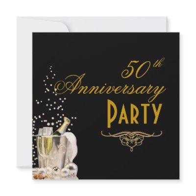 Anniversary, Champagne Bubbles Invitations by custom_stationery