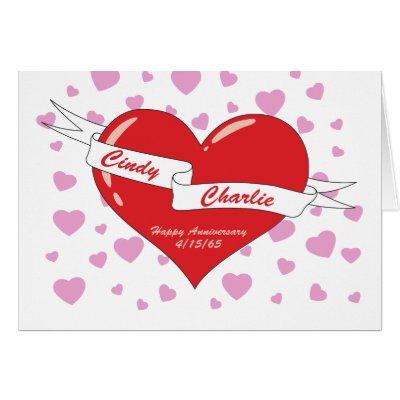 Anniversary Heart with Banner Card by PaPaBearBP