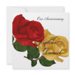 Anniversary Invite White Red Yellow Rose Floral