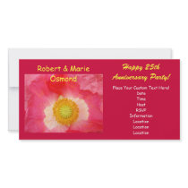 Anniversary Party Invitations Red Pink Poppy