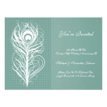 Anniversary Party Peacock Feather Teal Invitations