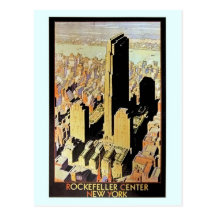 Annonce centrale vintage de Rockefeller New York C Carte Postale