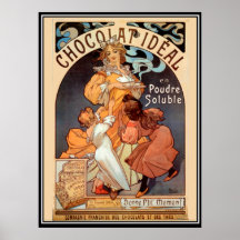 Annonce de chocolat de mucha d'Alphonse de poster 