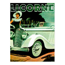 Annonce vintage d'automobile de ~ de Licorne de La Cartes Postales