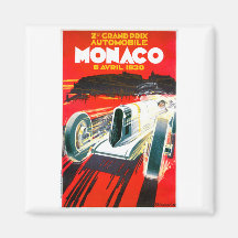 Annonce vintage d'automobile du Monaco Grand prix  Aimants