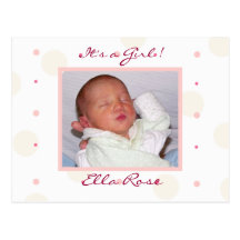 Annonces de naissance de photo de filles cartes postales