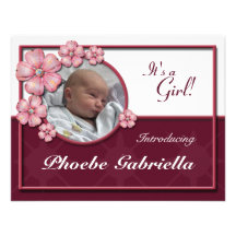 Annonces de naissance de rose de gemme de fleur bristol