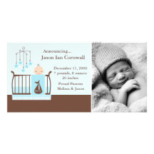 Annonces orientées de naissance de crèche cartes avec photo