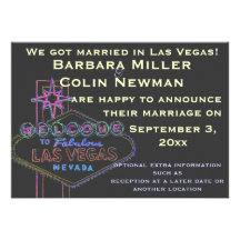 Announcing Our Wedding in Las Vegas Custom Invites