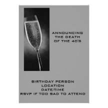 ANNOUNCING THE DEATH OF THE 40'S INVITE