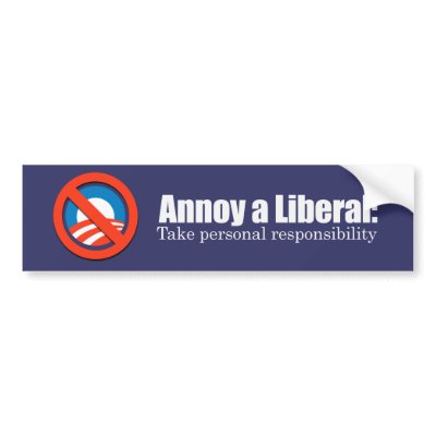 Annoy a Liberal - Take Responsibility Bumpersticke Bumper Stickers by antiobama