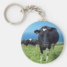 Annoyed cow key chain