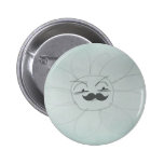 Annoyed Mr Daisy Moustache Funny Doodle Pinback Button