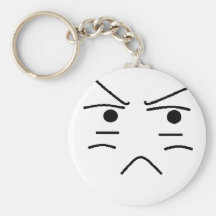 Annoyed Smiley Keychain