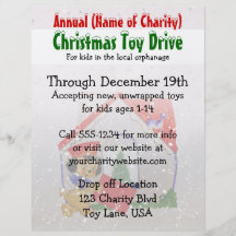 Annual Charity Christmas Toy Drive Puppy Cartoon Full Color Flyer