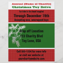 Annual Charity Christmas Toy Drive Silver Bells Flyer Design