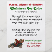 Annual Christmas Toy Drive Charity Santa Claus Personalized Flyer