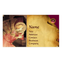 ANNUNCIATION ANGEL IIN GOLD AND PINK BUSINESS CARD TEMPLATE