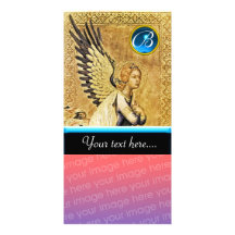 ANNUNCIATION ANGEL MONOGRAM, Blue Sapphire Customized Photo Card